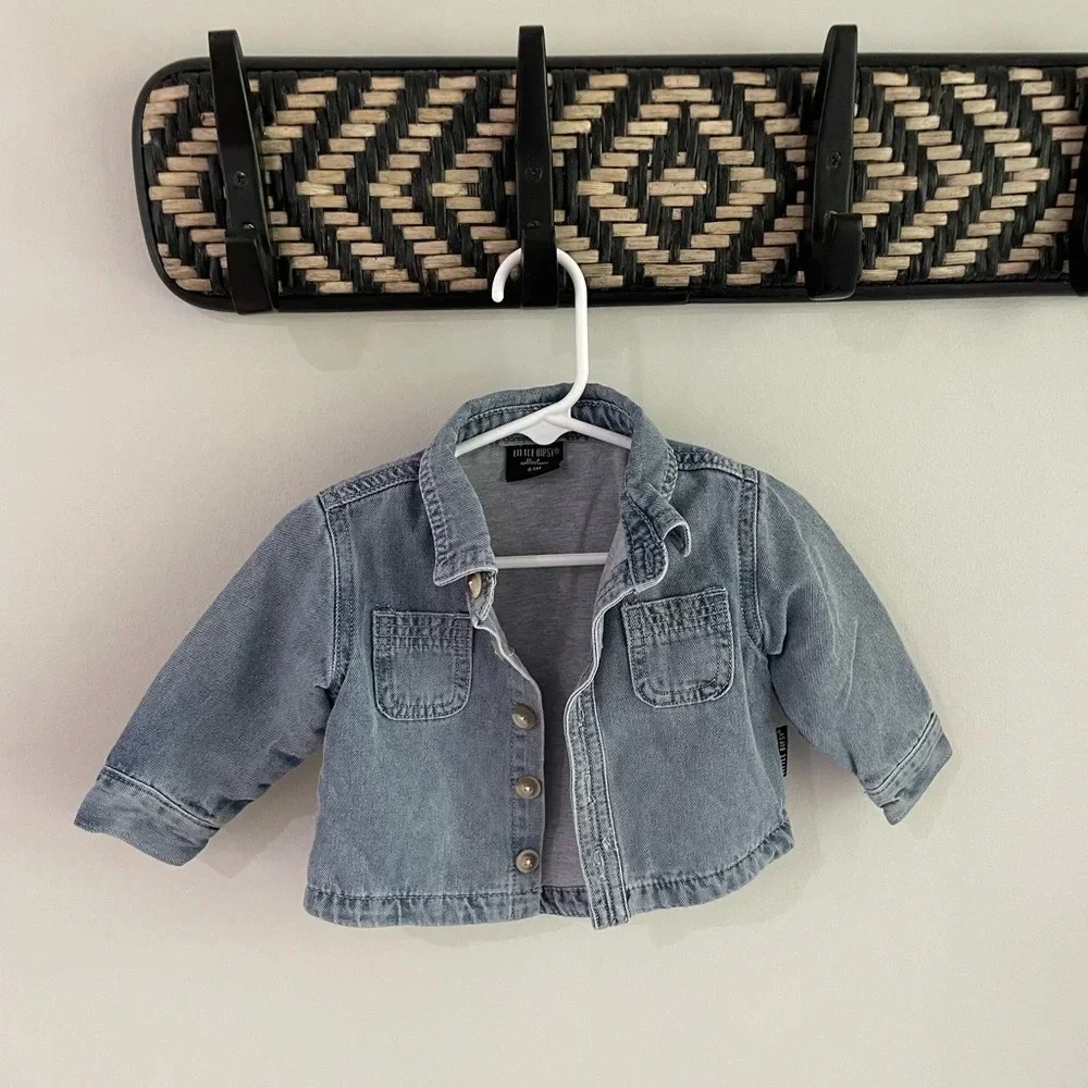 Little Bipsy - Denim Chambray Button Down Jean Jacket - Size 0-6 Months
